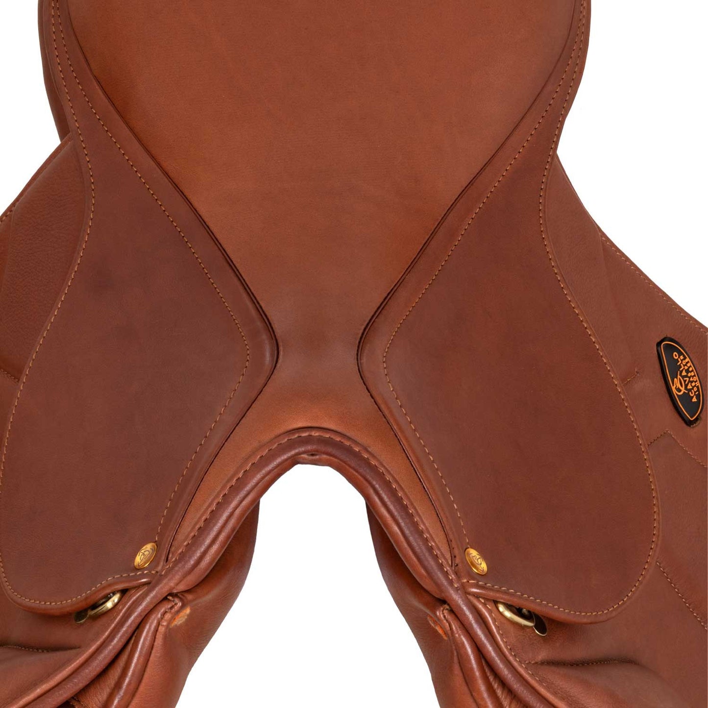 Silla de salto Modigliani con cojines de lana Acavallo - Coñac