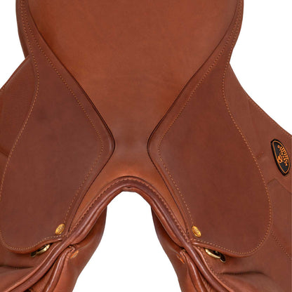 Silla de salto Modigliani con cojines de lana Acavallo - Coñac