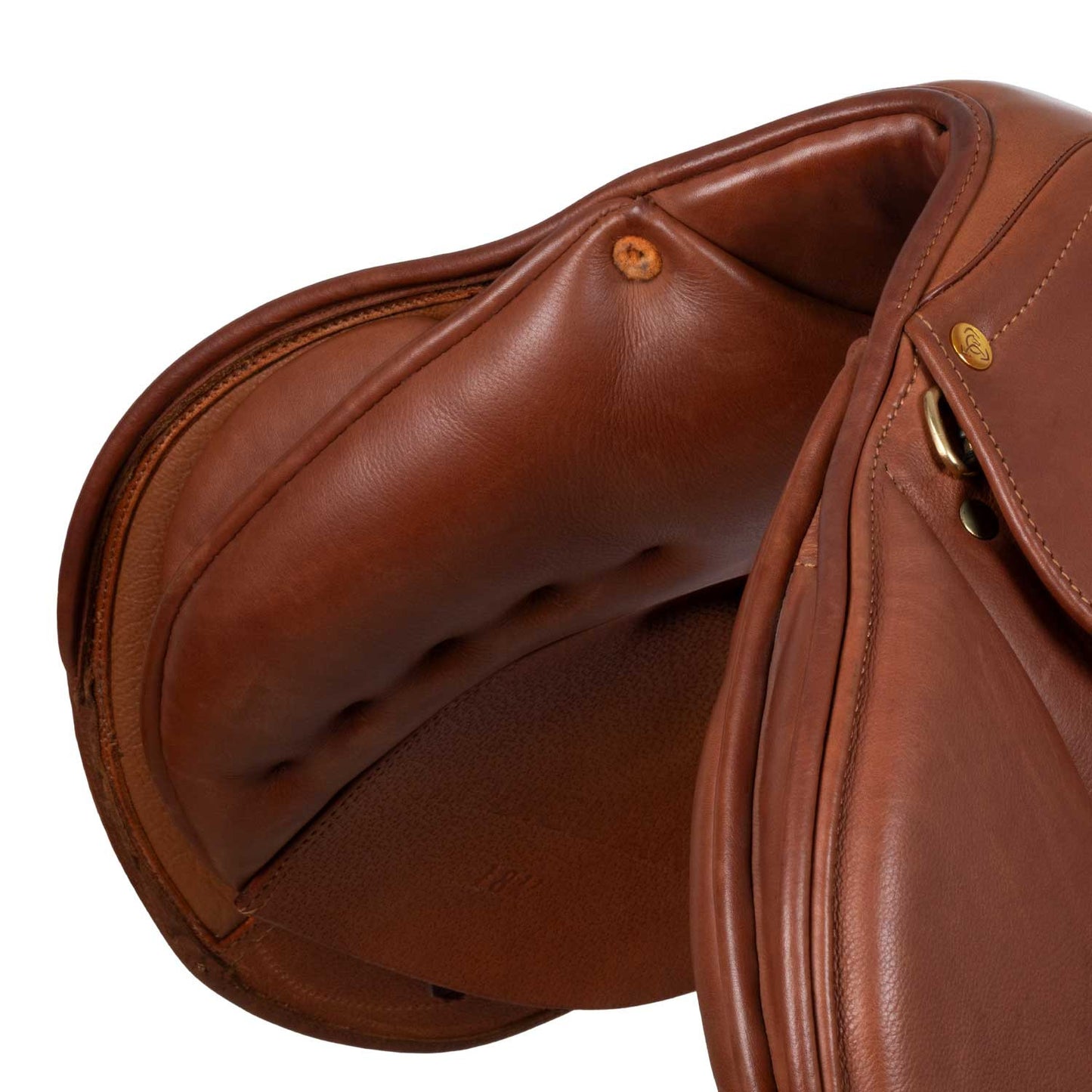 Silla de salto Modigliani con cojines de lana Acavallo - Coñac