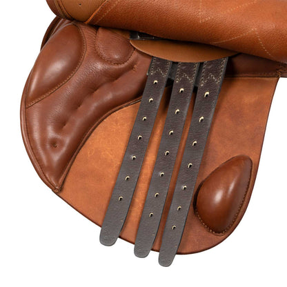 Silla de salto Modigliani con cojines de lana Acavallo - Coñac