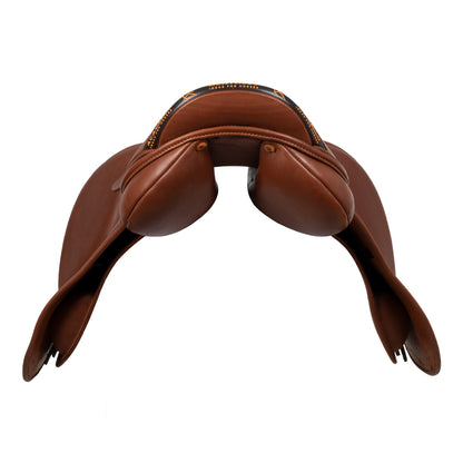 Silla de salto Modigliani con cojines de lana Acavallo - Coñac