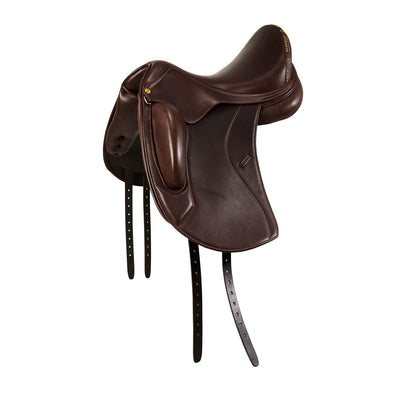 Silla de doma Leonardo con almohadillas de lana Acavallo - Marrón oscuro