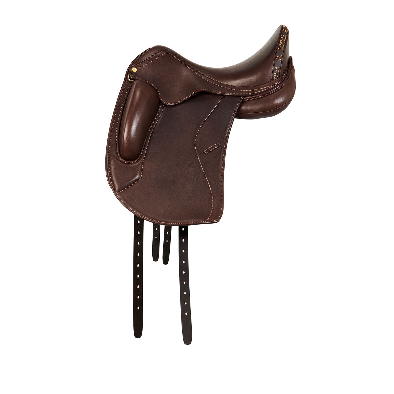 Silla de doma Leonardo con almohadillas de lana Acavallo - Marrón oscuro