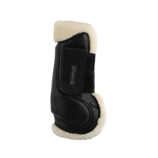 Protectores para tendón salto sintético cierre de velcro Acavallo - Negro
