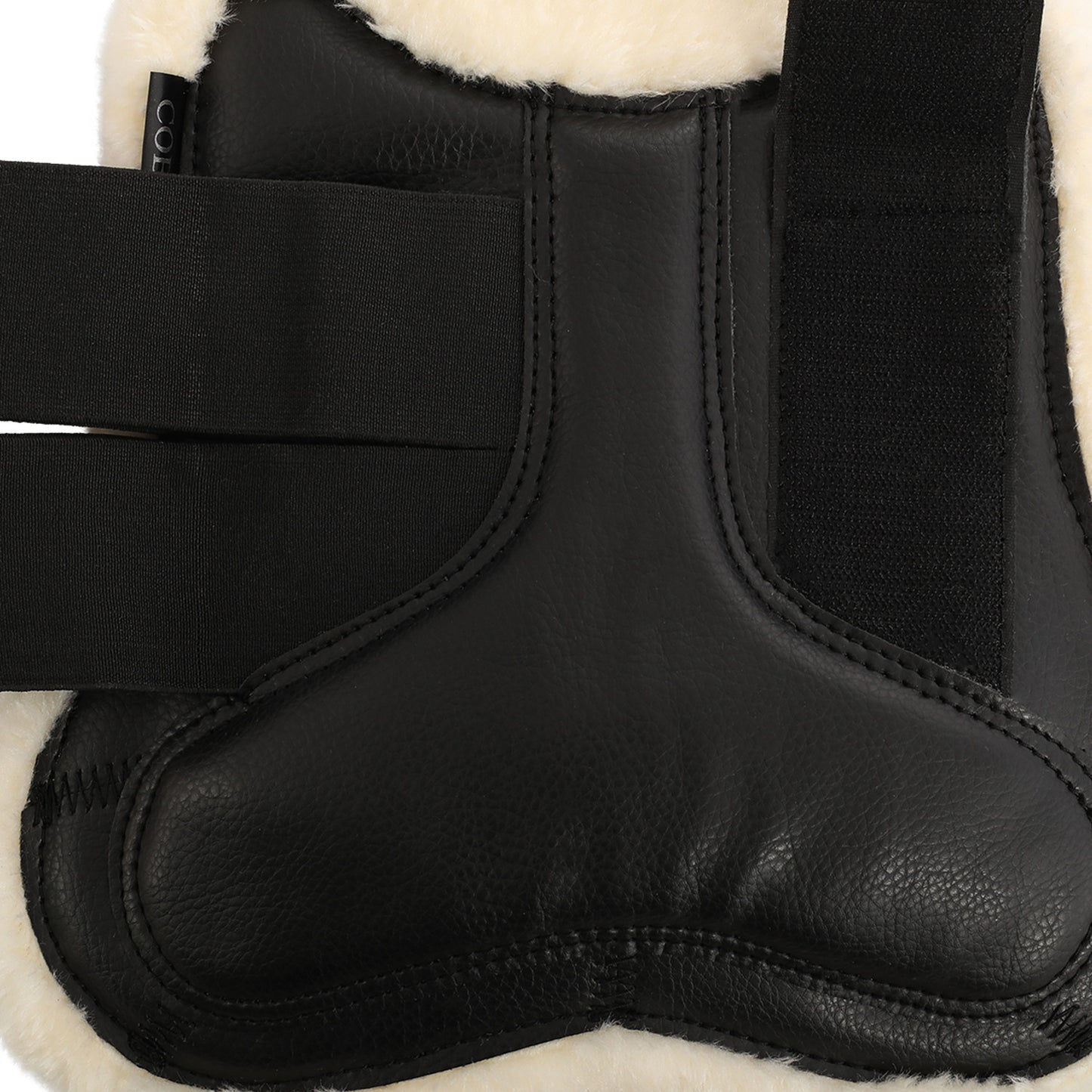 Protectores para tendón salto sintético cierre de velcro Acavallo - Negro