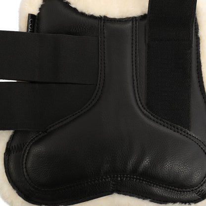 Protectores para tendón salto sintético cierre de velcro Acavallo - Negro