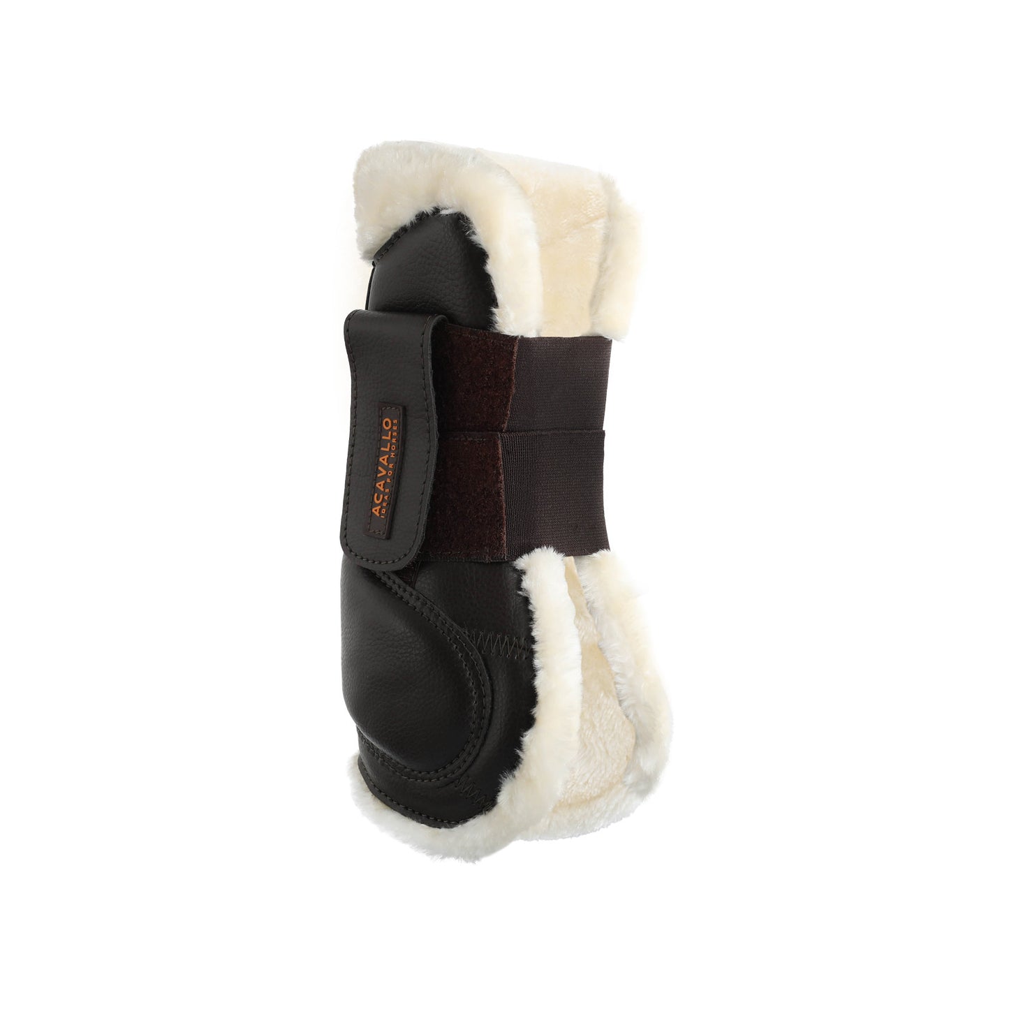 Protectores para tendón salto sintético cierre de velcro Acavallo - Marrón