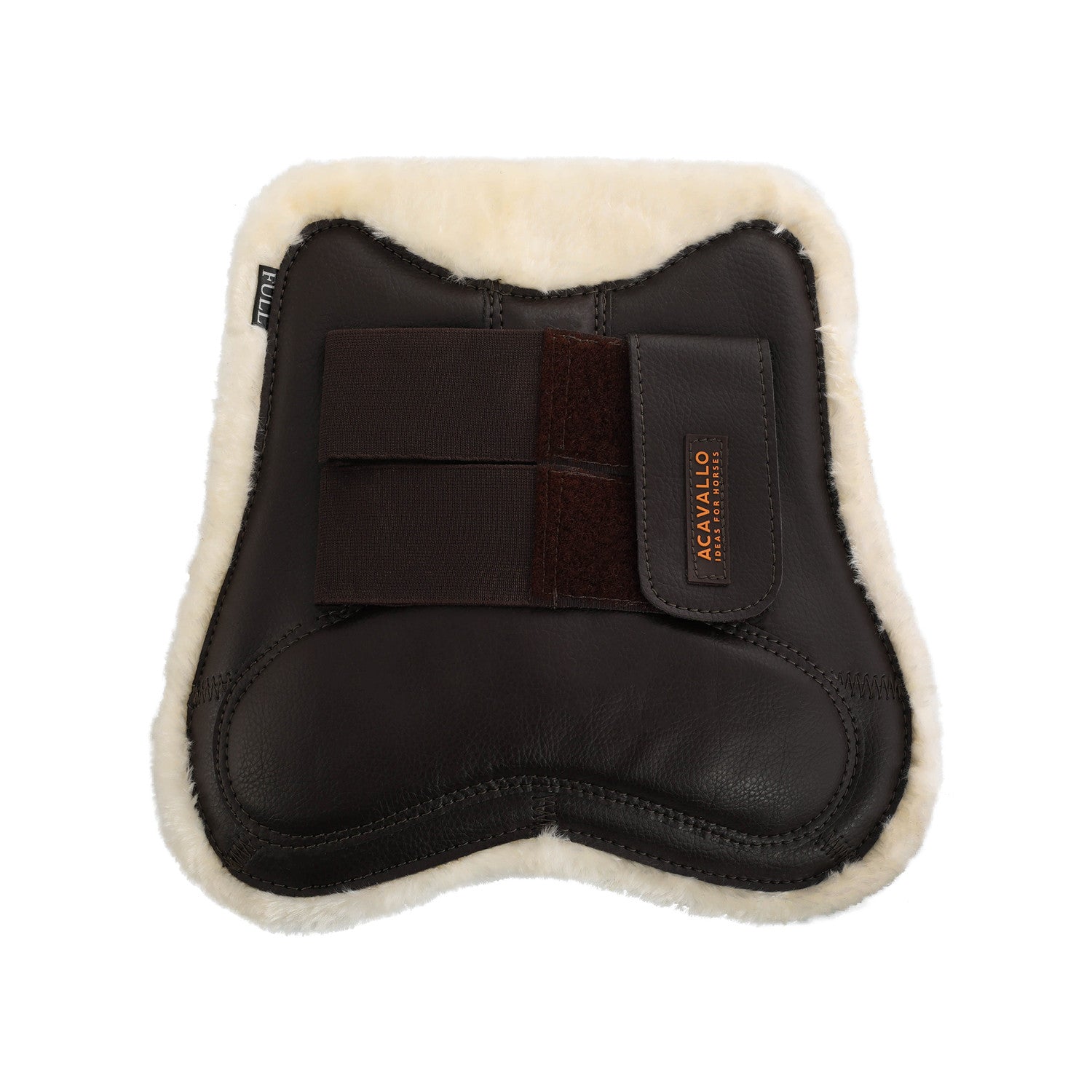 Protectores para tendón salto sintético cierre de velcro Acavallo - Marrón