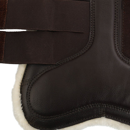 Protectores para tendón salto sintético cierre de velcro Acavallo - Marrón
