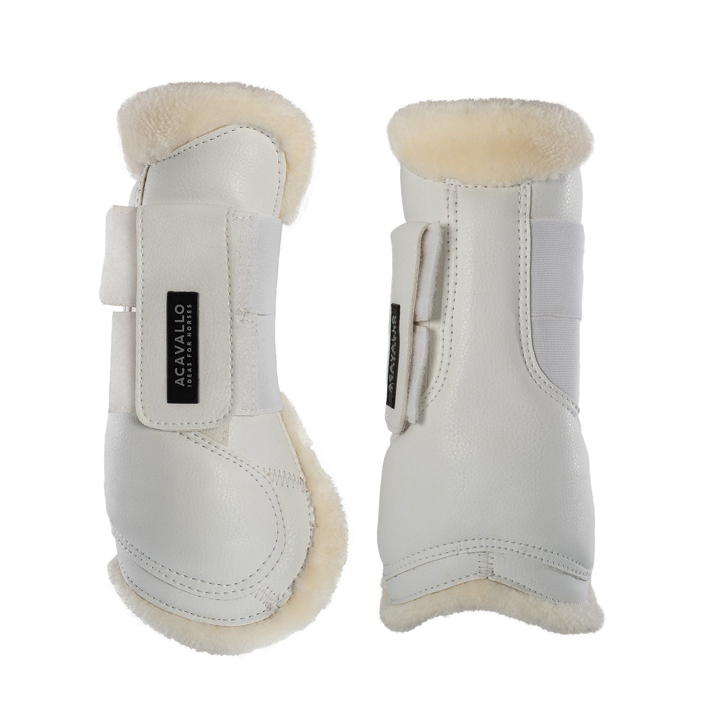 Protectores para tendón salto sintético cierre de velcro Acavallo - Blanco