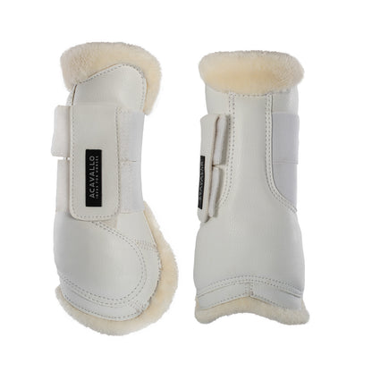 Protectores para tendón salto sintético cierre de velcro Acavallo - Blanco