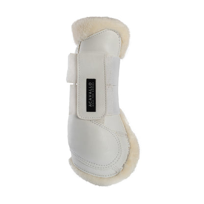 Protectores para tendón salto sintético cierre de velcro Acavallo - Blanco