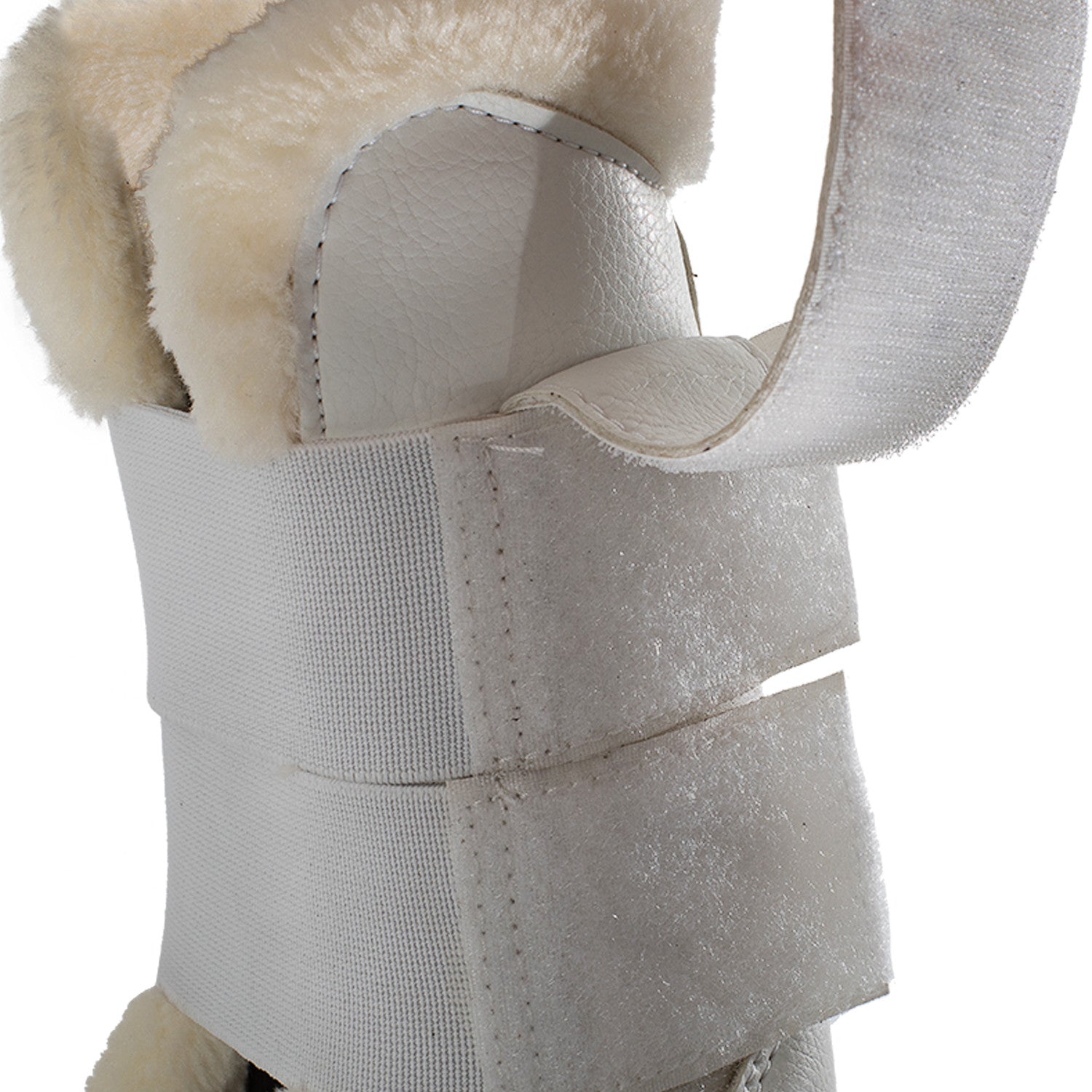 Protectores para tendón salto sintético cierre de velcro Acavallo - Blanco
