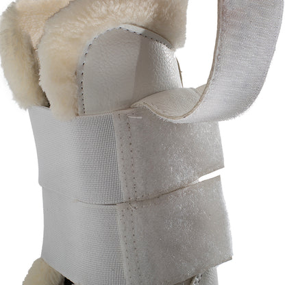 Protectores para tendón salto sintético cierre de velcro Acavallo - Blanco