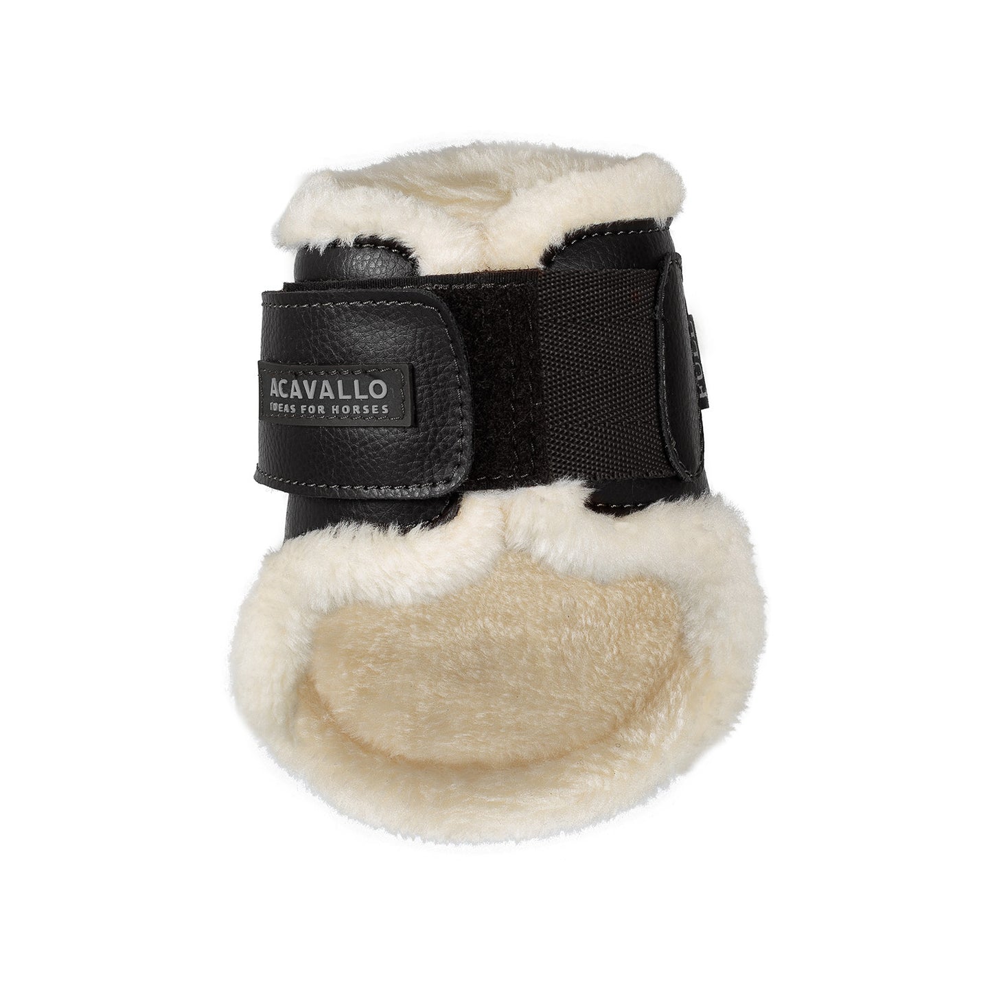 Paratendones de salto de oveja sintético cierre de velcro Acavallo - Negro