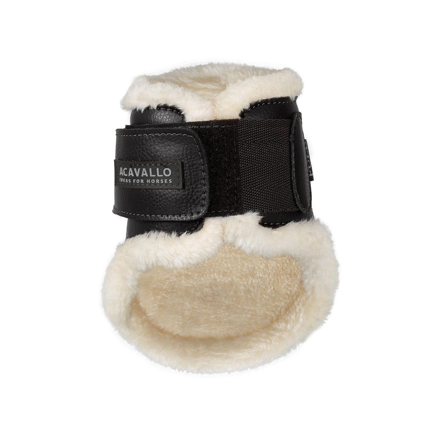 Paratendones de salto de oveja sintético cierre de velcro Acavallo - Negro