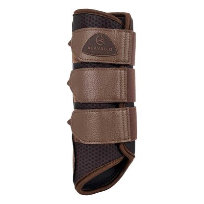 Protectores posteriores de neopreno perforado Acavallo - Marrón oscuro