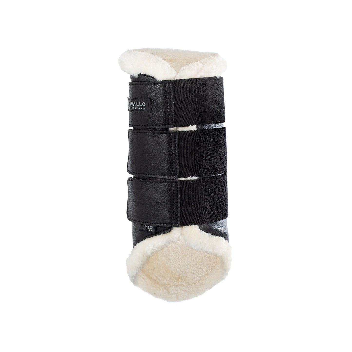 Protectores posteriores de borreguillo sintético con triple cierre de velcro Acavallo - Negro