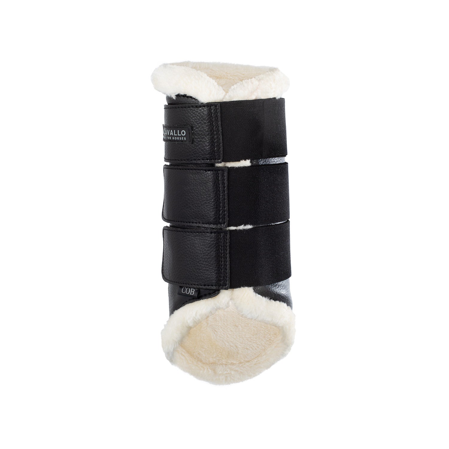Protectores posteriores de borreguillo sintético con triple cierre de velcro Acavallo - Negro