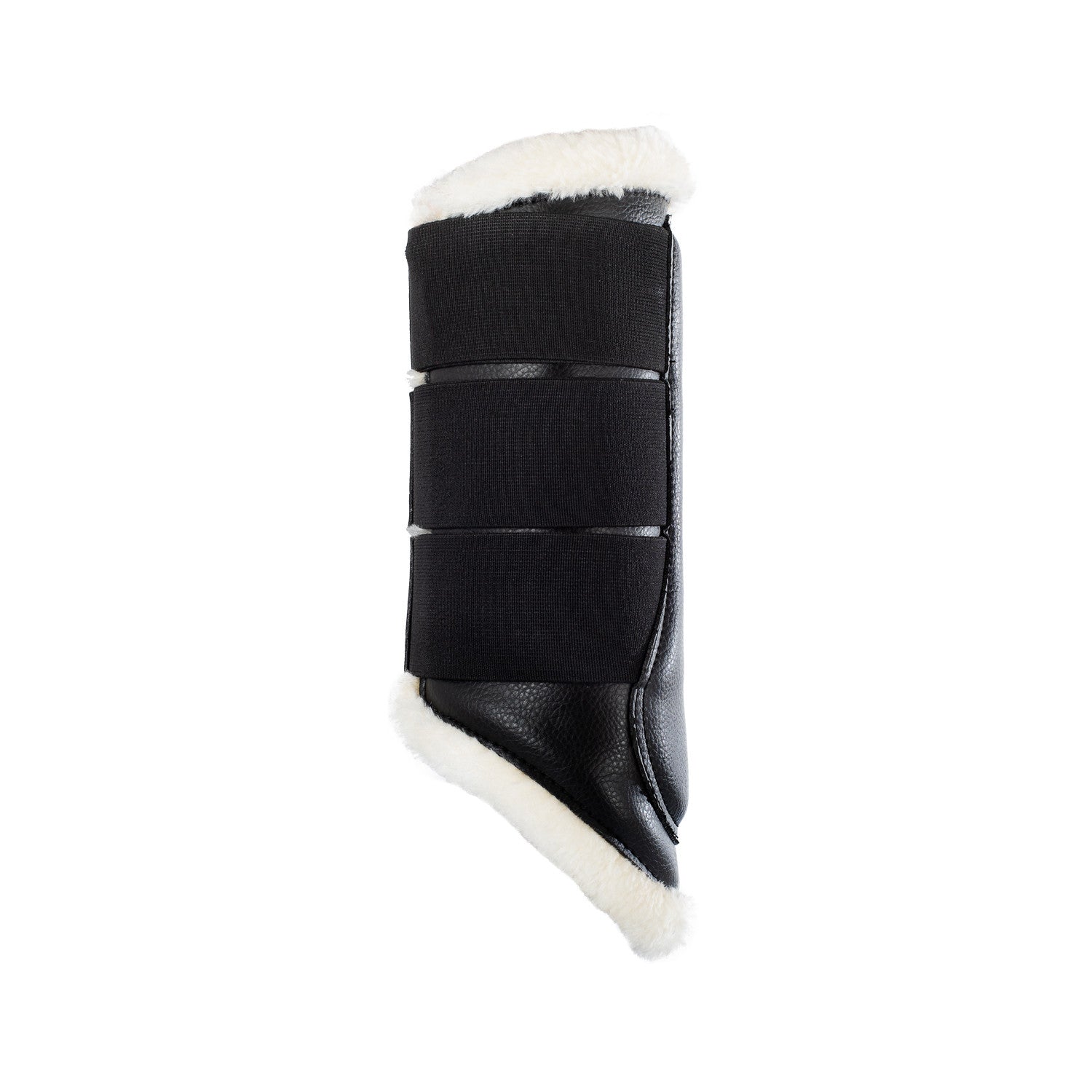 Protectores posteriores de borreguillo sintético con triple cierre de velcro Acavallo - Negro