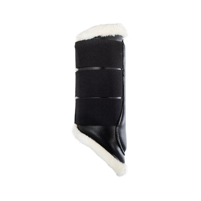 Protectores posteriores de borreguillo sintético con triple cierre de velcro Acavallo - Negro