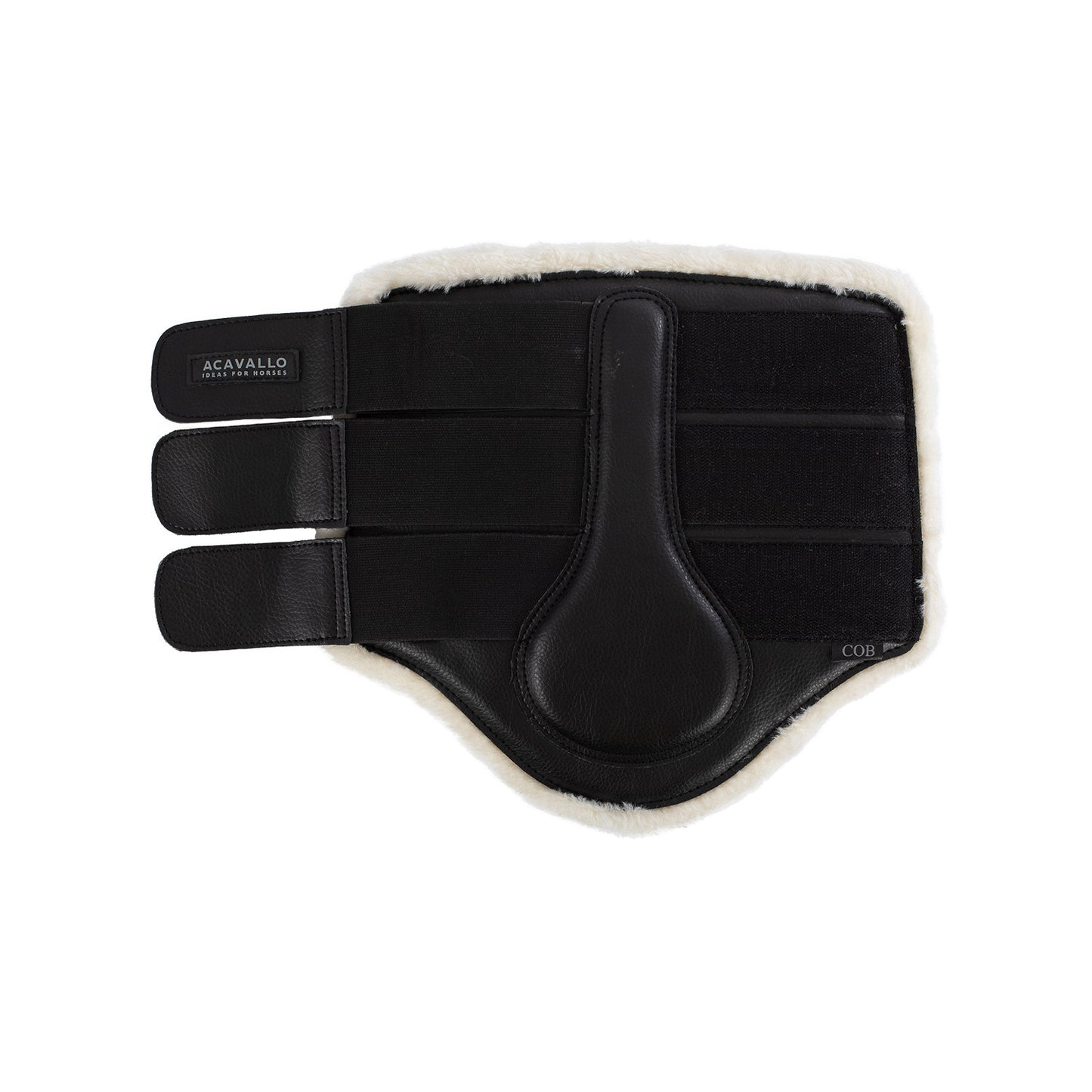 Protectores posteriores de borreguillo sintético con triple cierre de velcro Acavallo - Negro