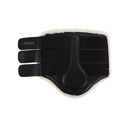 Protectores posteriores de borreguillo sintético con triple cierre de velcro Acavallo - Negro