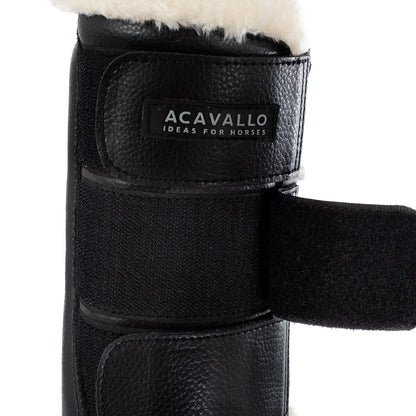Protectores posteriores de borreguillo sintético con triple cierre de velcro Acavallo - Negro