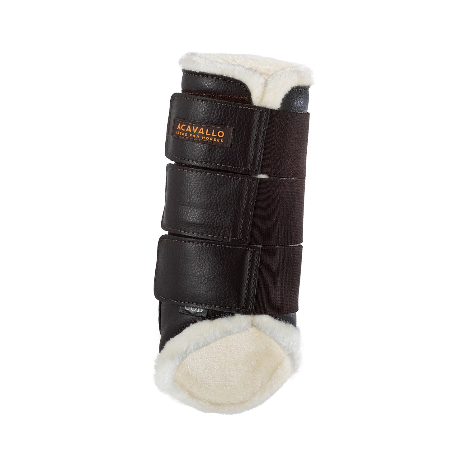 Protectores posteriores de borreguillo sintético con triple cierre de velcro Acavallo - Marrón