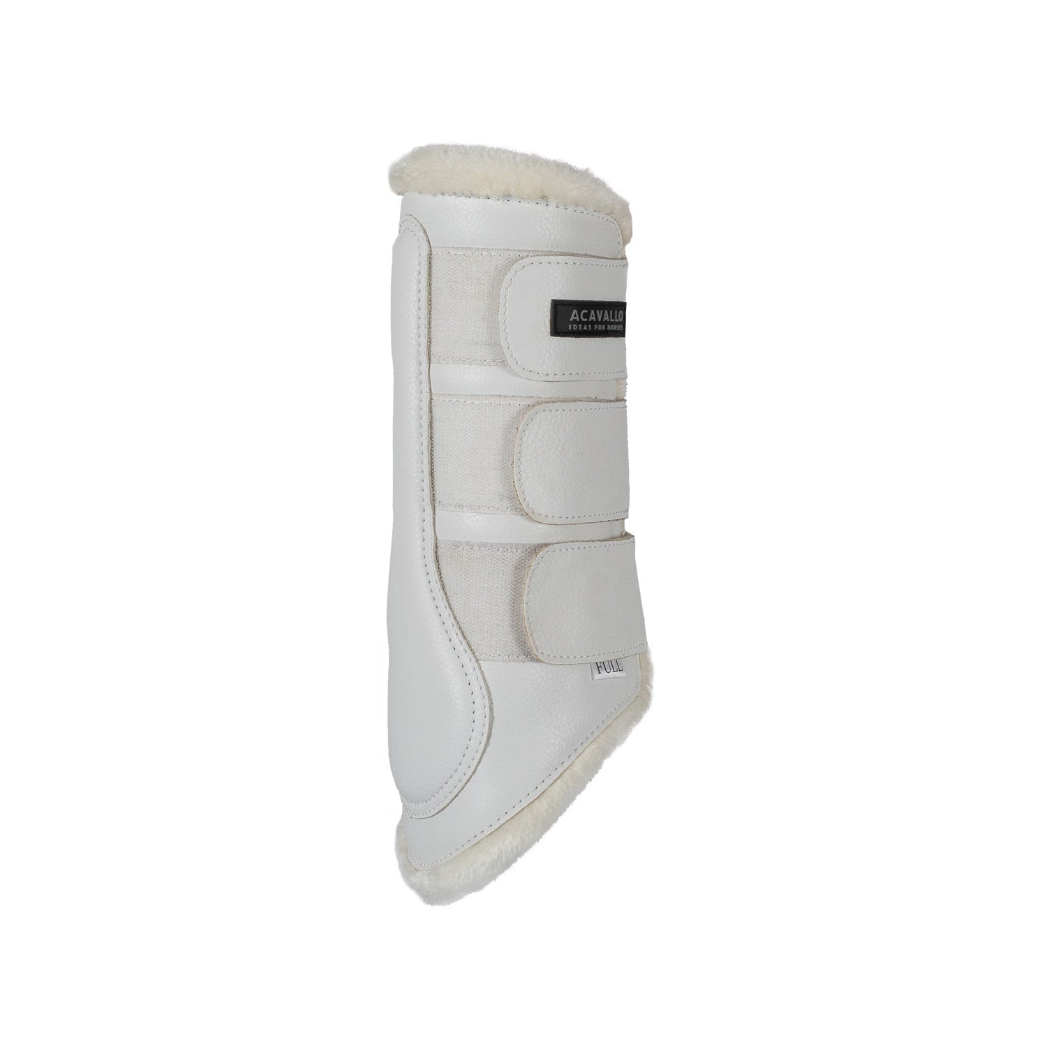Protectores posteriores de borreguillo sintético con triple cierre de velcro Acavallo - Blanco
