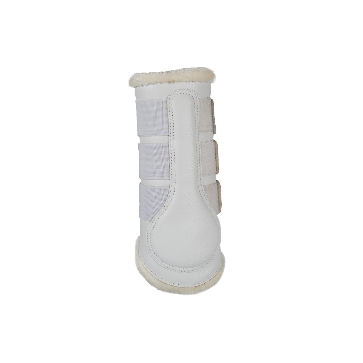 Protectores posteriores de borreguillo sintético con triple cierre de velcro Acavallo - Blanco