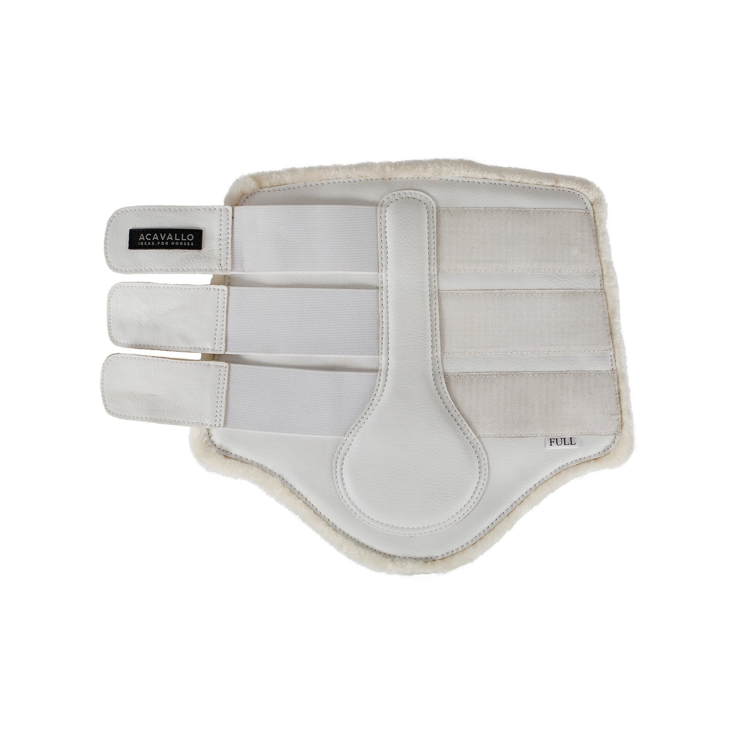Protectores posteriores de borreguillo sintético con triple cierre de velcro Acavallo - Blanco