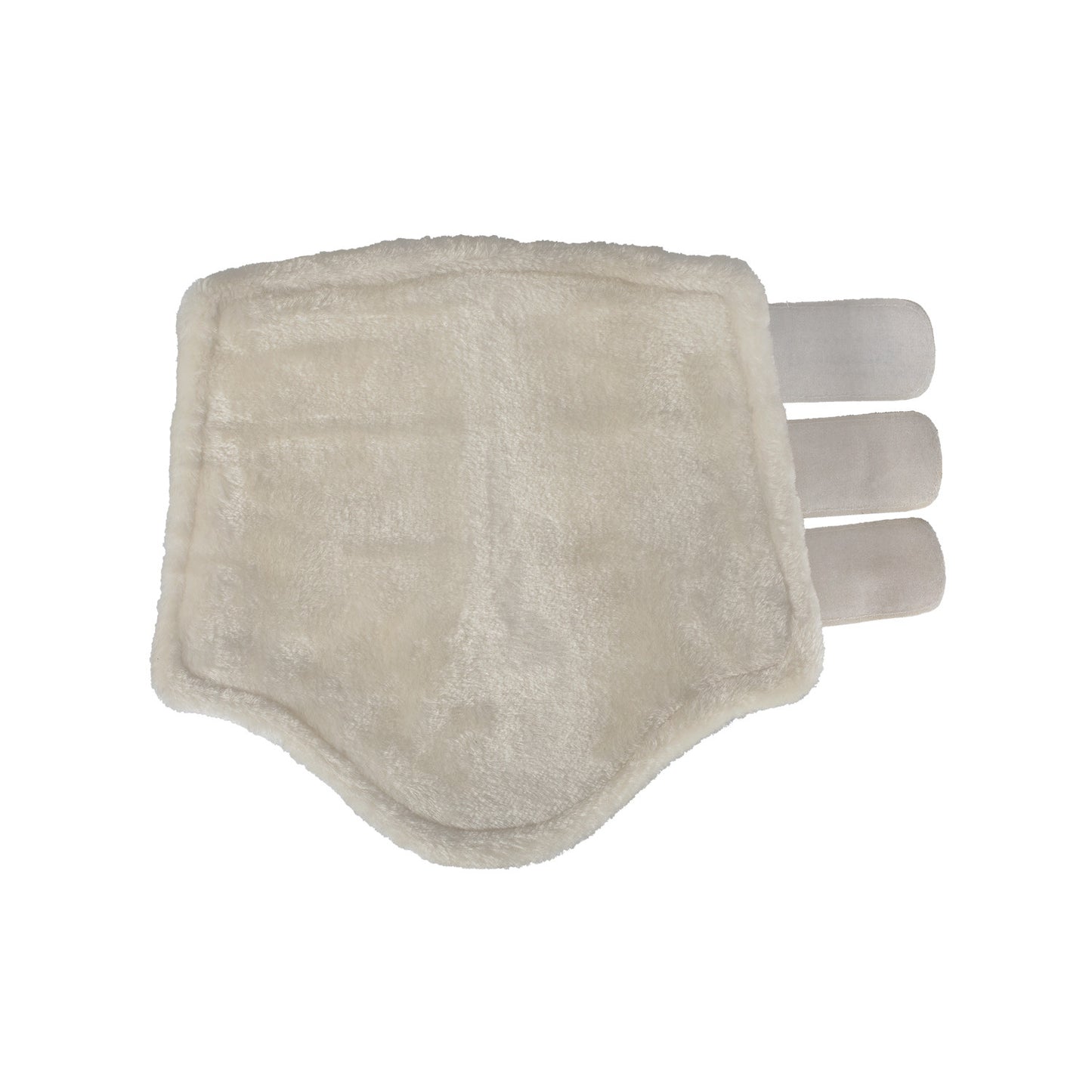 Protectores posteriores de borreguillo sintético con triple cierre de velcro Acavallo - Blanco