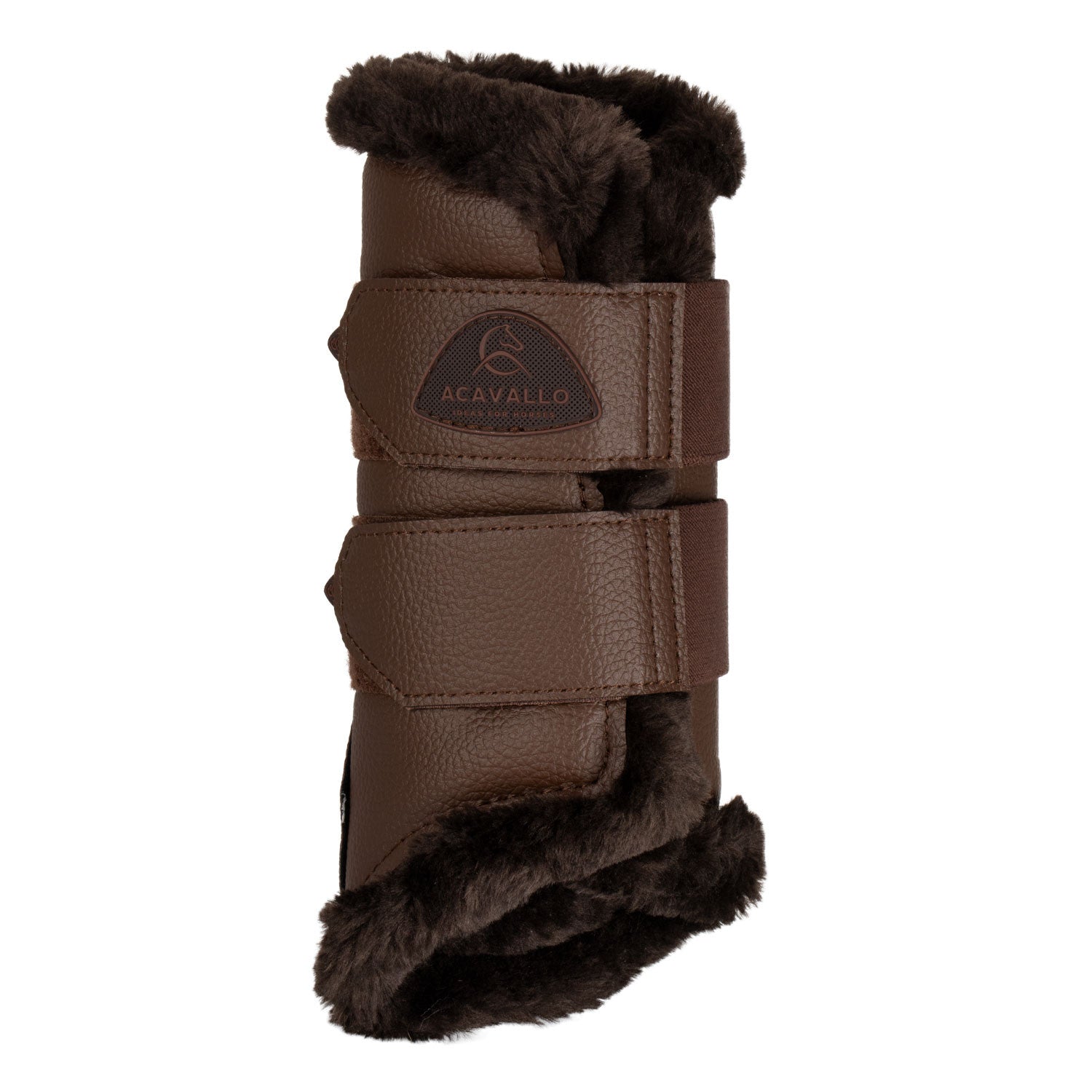 Protectores delanteros ecopiel borreguillo sintético Acavallo - Marrón oscuro