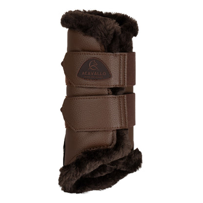 Protectores delanteros ecopiel borreguillo sintético Acavallo - Marrón oscuro