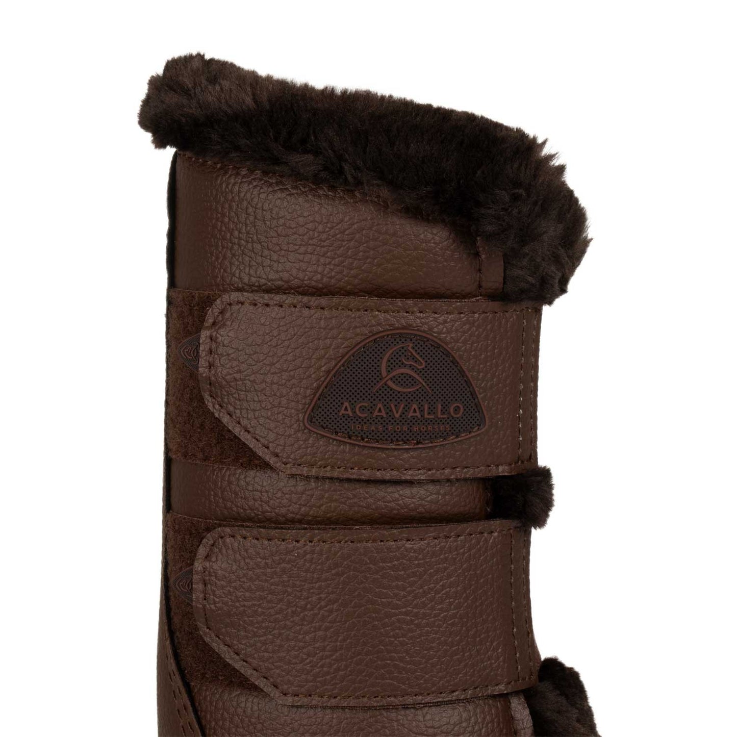 Protectores delanteros ecopiel borreguillo sintético Acavallo - Marrón oscuro