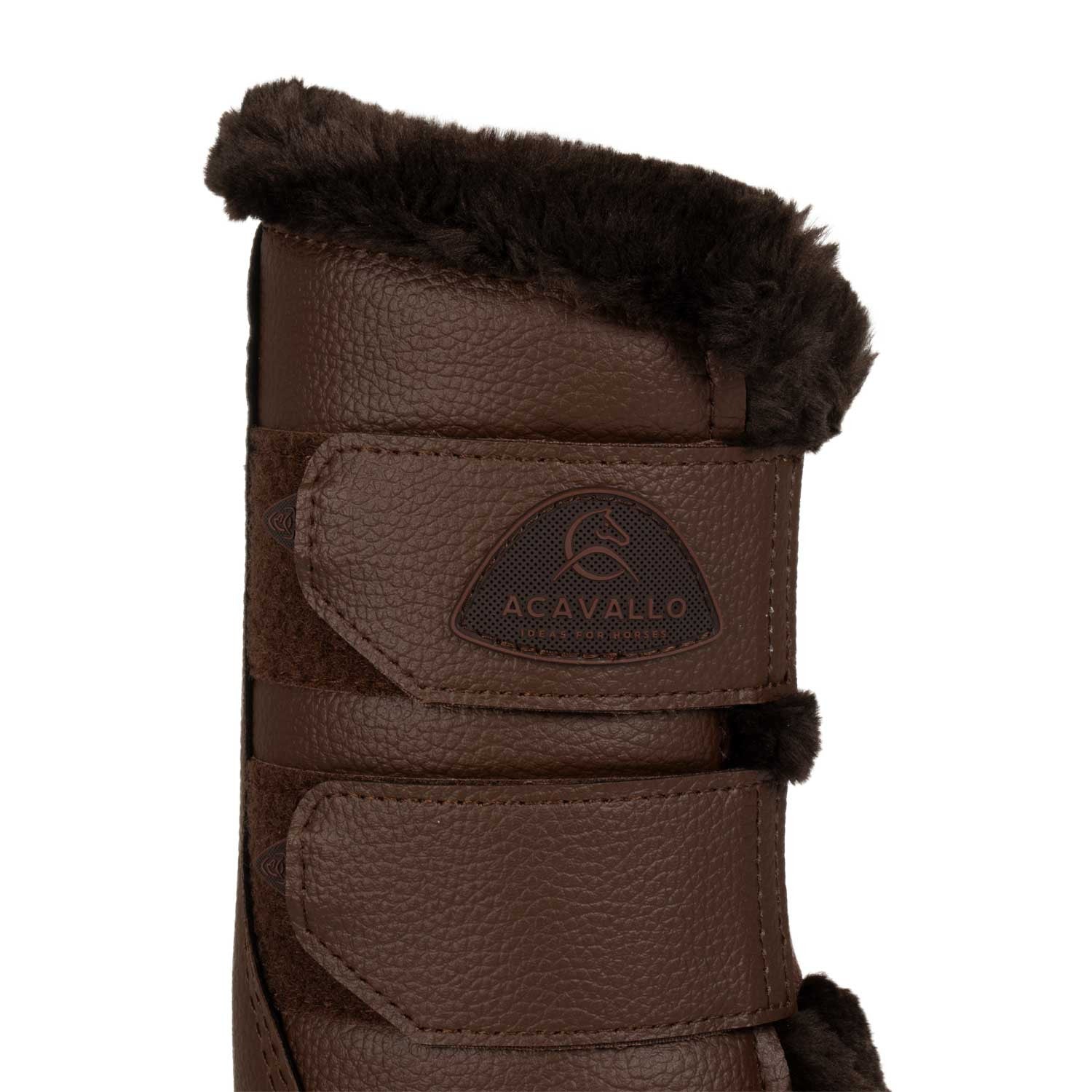 Protectores delanteros ecopiel borreguillo sintético Acavallo - Marrón oscuro