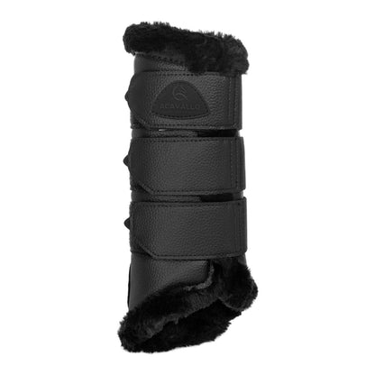 Protectores traseros de ecopiel con borreguillo sintético Acavallo - Negro