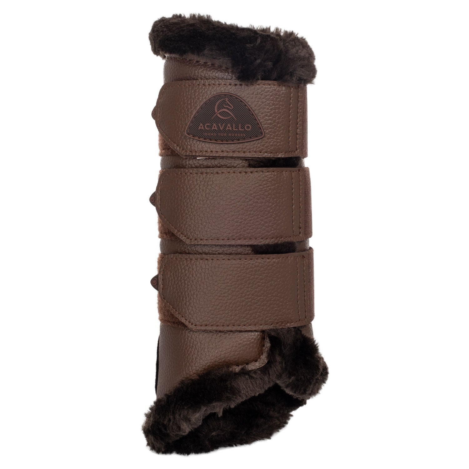 Protectores traseros de ecopiel con borreguillo sintético Acavallo - Marrón oscuro