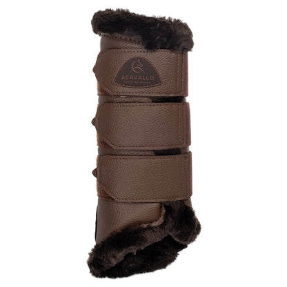 Protectores traseros de ecopiel con borreguillo sintético Acavallo - Marrón oscuro