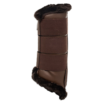 Protectores traseros de ecopiel con borreguillo sintético Acavallo - Marrón oscuro