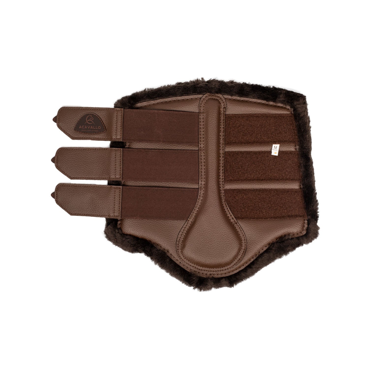 Protectores traseros de ecopiel con borreguillo sintético Acavallo - Marrón oscuro