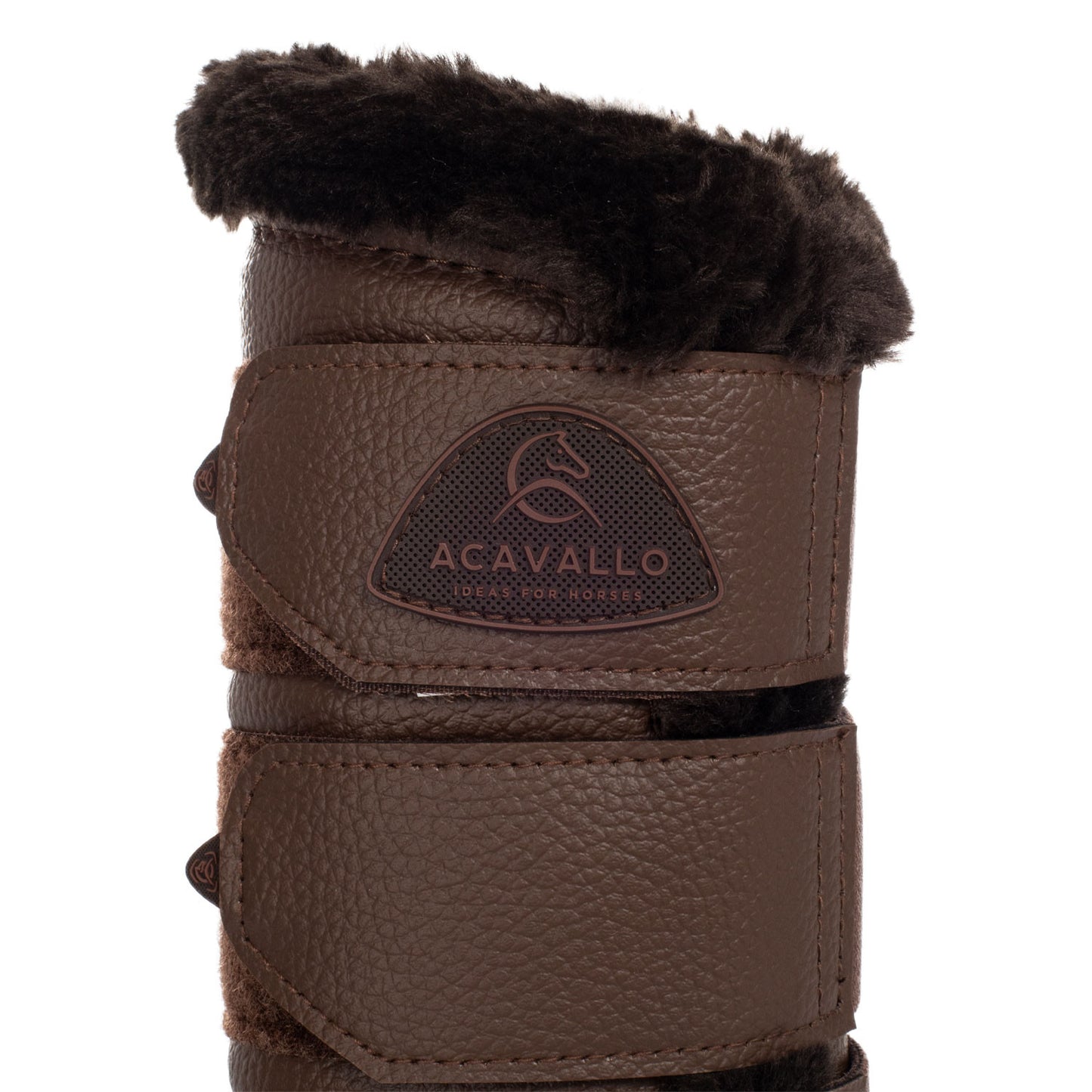 Protectores traseros de ecopiel con borreguillo sintético Acavallo - Marrón oscuro