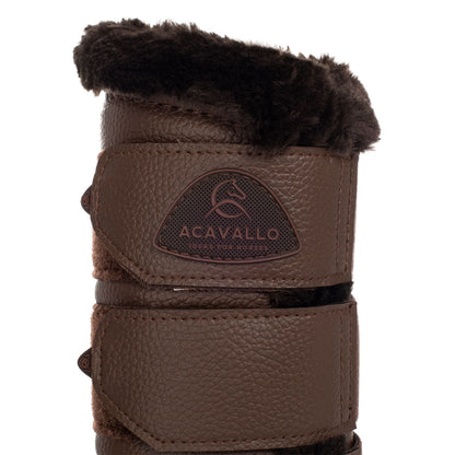 Protectores traseros de ecopiel con borreguillo sintético Acavallo - Marrón oscuro