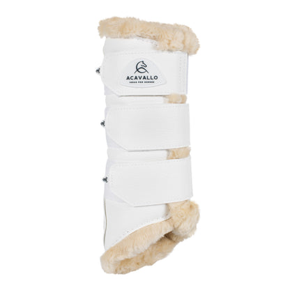 Protectores traseros de ecopiel con borreguillo sintético Acavallo - Blanco