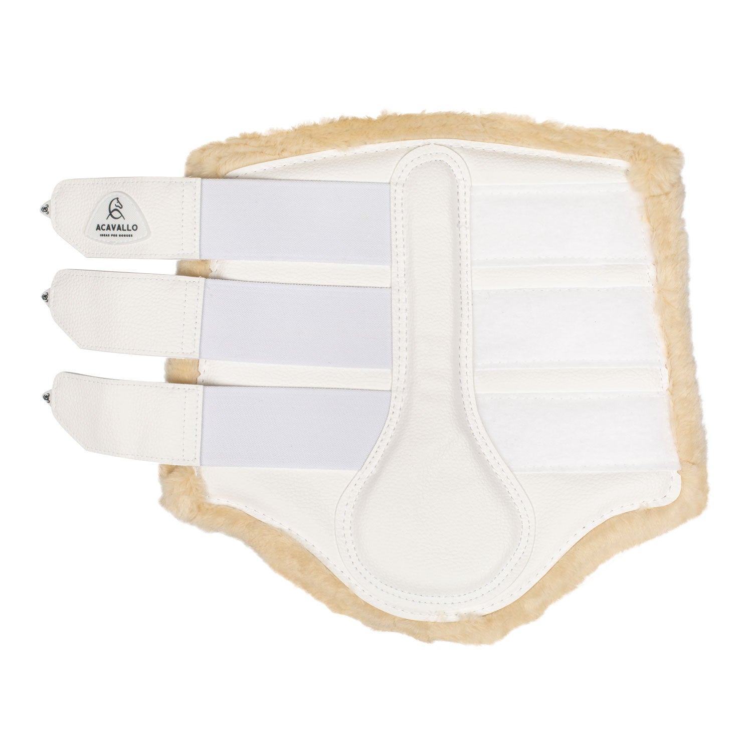 Protectores traseros de ecopiel con borreguillo sintético Acavallo - Blanco