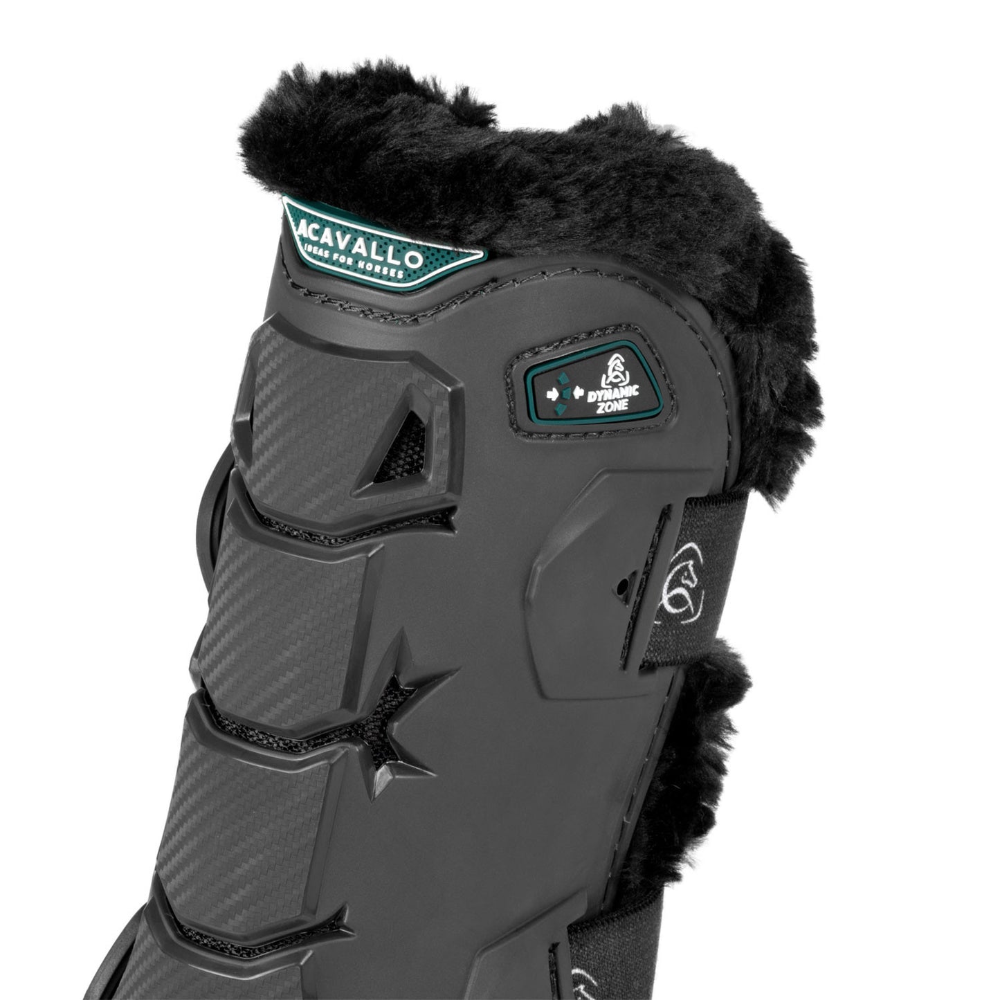 Paratendones Skeleton Dynamic Zone con borrego sintético Acavallo - Negro