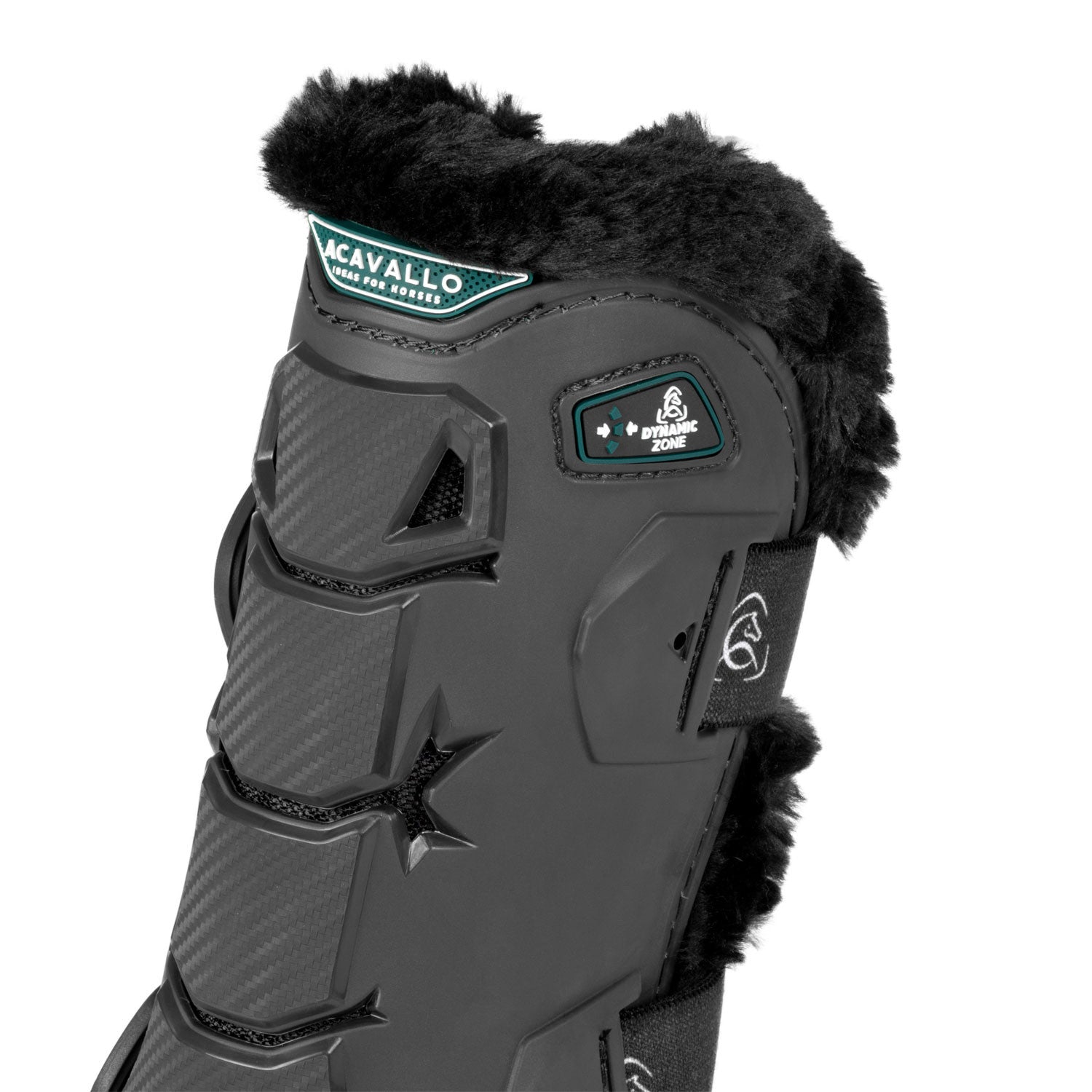 Paratendones Skeleton Dynamic Zone con borrego sintético Acavallo - Negro