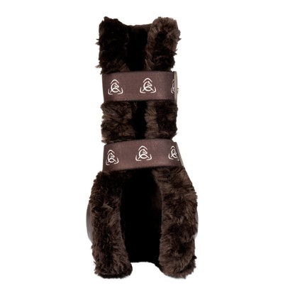 Paratendones Skeleton Dynamic Zone con borrego sintético Acavallo - Marrón oscuro