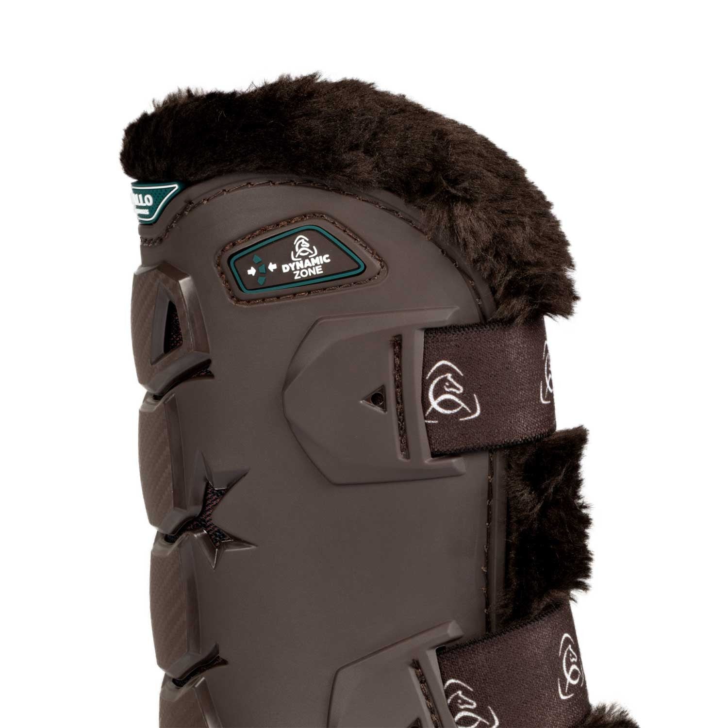 Paratendones Skeleton Dynamic Zone con borrego sintético Acavallo - Marrón oscuro